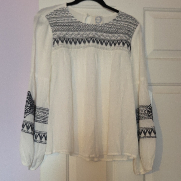 Blue Rain Tops - Blue Rain Bohemian Embroidered Blouse